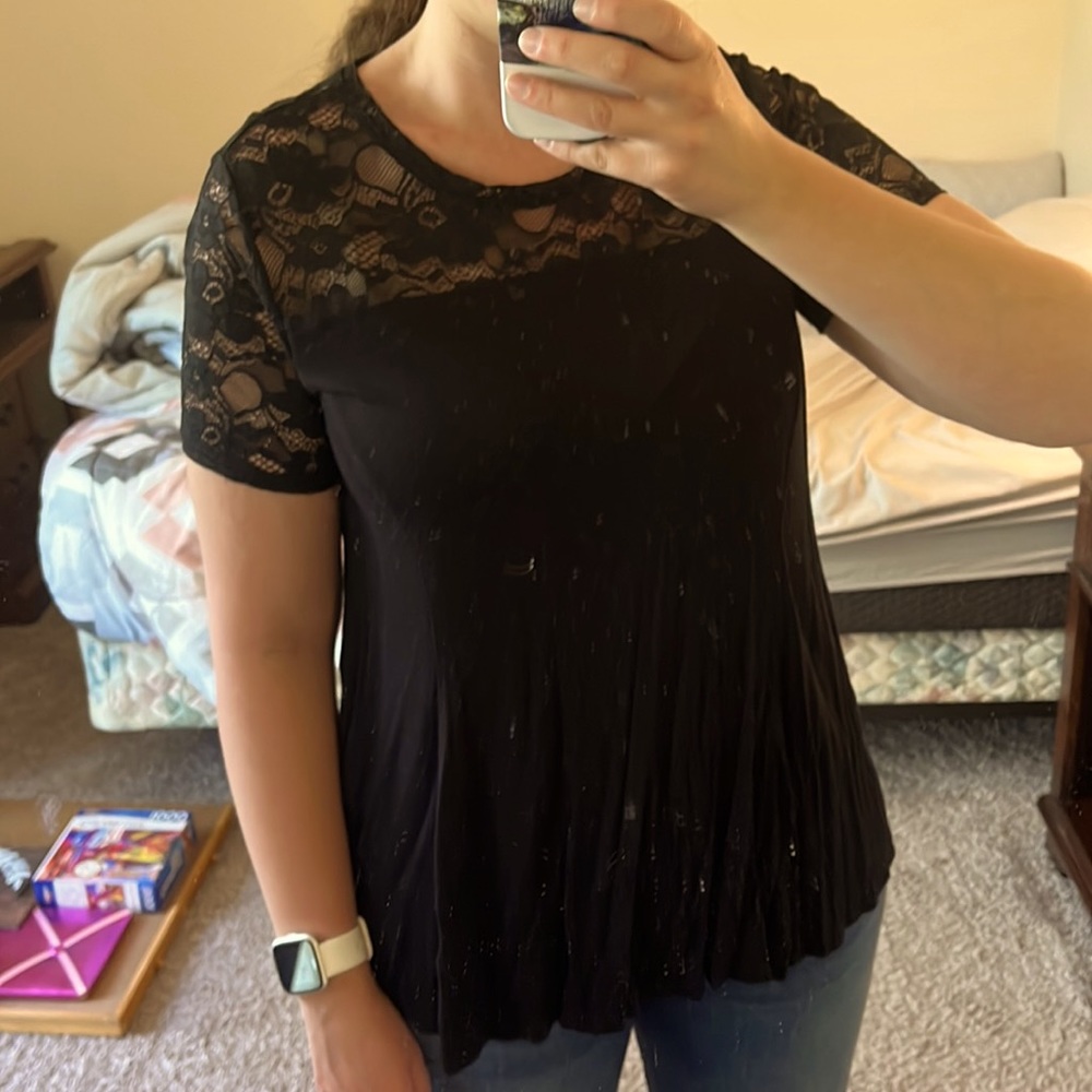 Black lace top